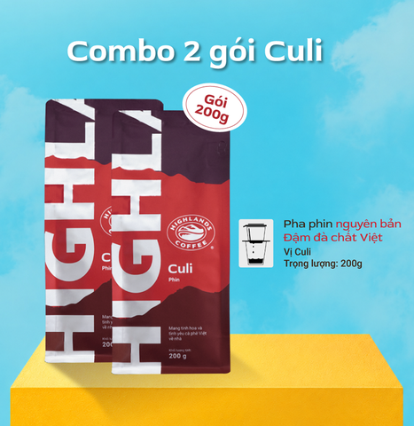 COMBO 2 Gói Cà Phê Rang Xay Culi Highlands Coffee 200g/gói