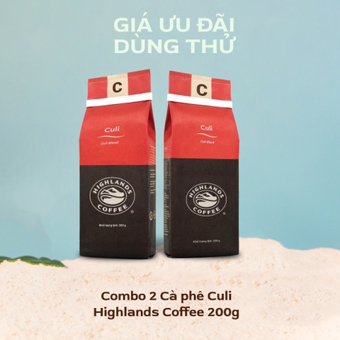 COMBO 2 Gói Cà Phê Rang Xay Culi Highlands Coffee 200g/gói