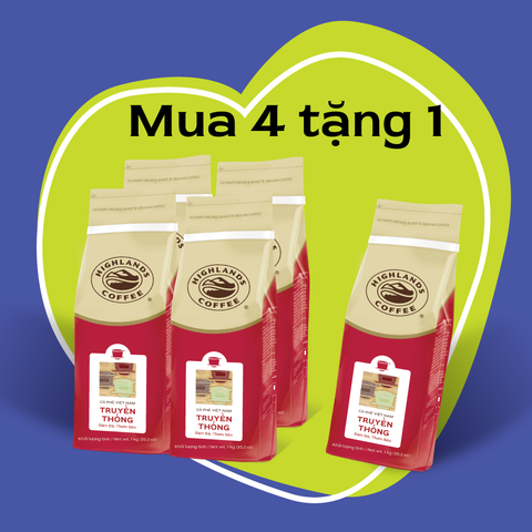 [MUA 4 TẶNG 1] Cà Phê Truyền Thống Highlands Coffee 1kg