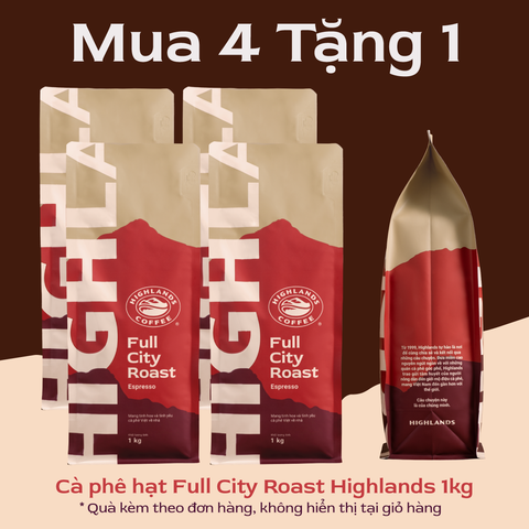 MUA 4 TẶNG 1 - Cà phê Hạt Highlands Coffee 1kg