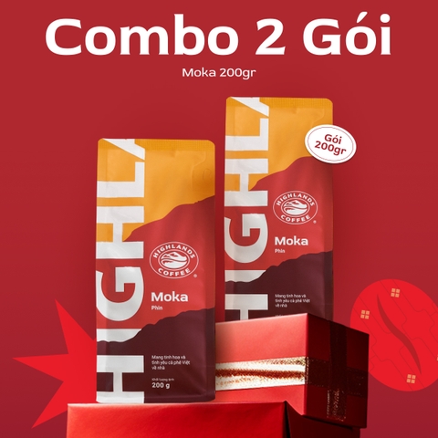 Comno 2 Gói Cà Phê Rang Xay Moka Highlands Coffee 200g/gói