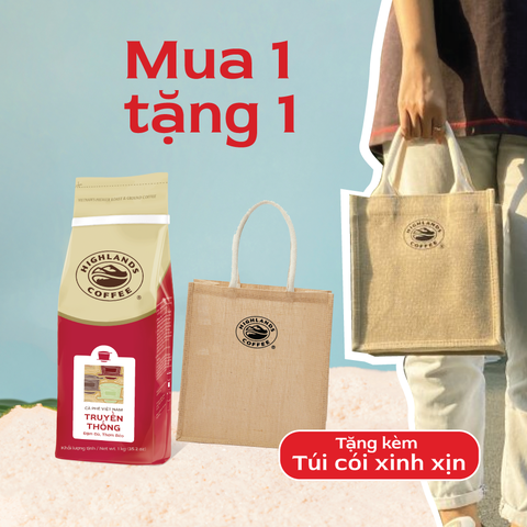 [MUA 1 TẶNG 1] Cà Phê Bột Truyền Thống Highlands Coffee 1KG