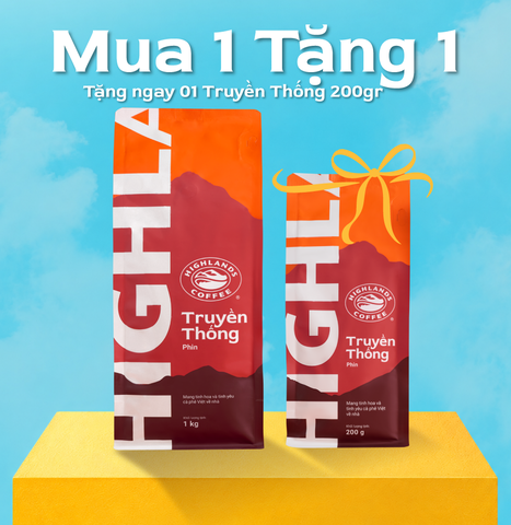 Freeship - MUA 1 TẶNG 1 [Nhập mã HC15K giảm 15K cho đơn từ 749K] Cà phê Bột Truyền Thống 1kg Tặng 1 gói Truyền thống 200g (quà tặng kèm đơn hàng)