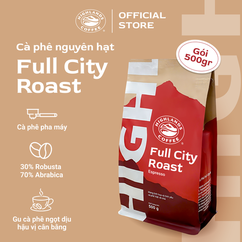 Size tiện lợi - Cà Phê Hạt Full City Roast Highlands Coffee 500g