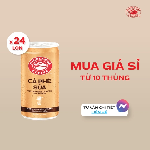[MUA GIÁ SỈ] Thùng 24 Lon Cà Phê Sữa Highlands Coffee 185ml/lon