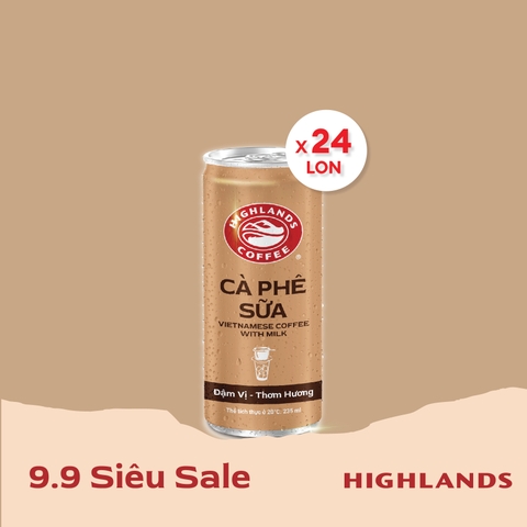 Thùng 24 Lon Cà Phê Sữa Highlands Coffee 235ml