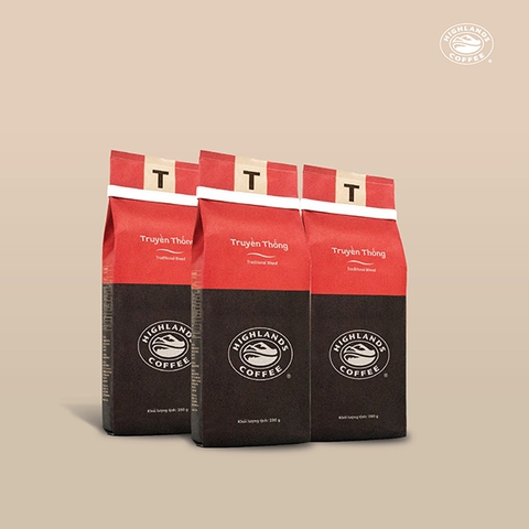 Combo 3 Gói Cà Phê Rang Xay Truyền Thống Highlands Coffee 200g/gói