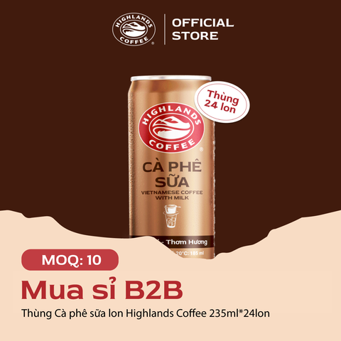 [MUA GIÁ SỈ] Thùng 24 Lon Cà Phê Sữa Highlands Coffee 185ml/lon