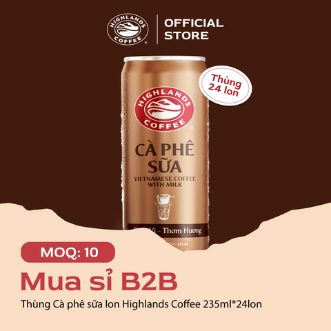 [MUA GIÁ SỈ TỪ 10 THÙNG] Thùng 24 Lon Cà Phê Sữa Highlands Coffee 235ml/lon
