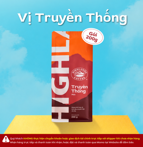 Cà Phê Rang Xay Truyền Thống Highlands Coffee 200g/gói