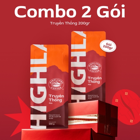 Combo 2 Gói Cà Phê Rang Xay Truyền Thống Highlands Coffee 200g/gói