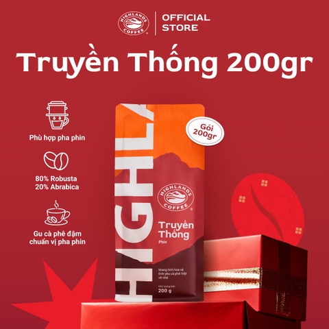 Cà Phê Rang Xay Truyền Thống Highlands Coffee 200g/gói