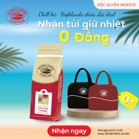 [TẶNG TÚI HIGHLANDS COFFEE-màu ngẫu nhiên] Cà Phê Bột Truyền Thống Highlands Coffee 1KG