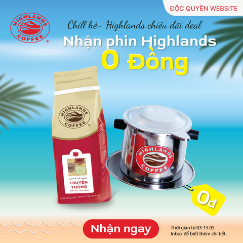 [Nhận Phin Highlands 0đ] Cà Phê Bột Truyền Thống Highlands Coffee 1KG