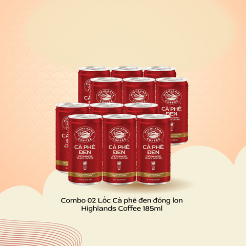 Combo 2 Lốc 6 lon cà phê đen Highlands Coffee (185ml/lon)