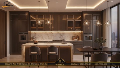 Thiết kế & thi công tủ bếp trọn gói tại Lê Văn Lương – Cam kết thi công đúng tiến độ