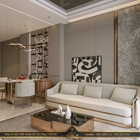 Thiết kế nội thất chung cư kết hợp phòng khách và bếp Home 3D?