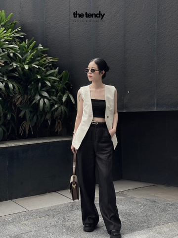 Quần Le Lys Linen Premium, dáng suông 2 màu Trắng/Đen
