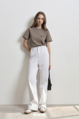 Quần Jeans MEI, màu trắng, dáng suông dễ phối đồ
