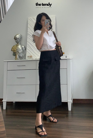 Áo Linda dáng croptop, sát nách, màu trắng, bo chun