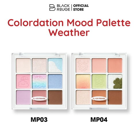 Bảng Phấn Mắt 9 Ô Màu Có Highlight Black Rouge Colordation Mood Palette - Weather Zip
