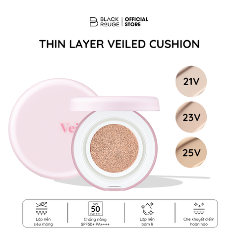 Phấn Nước Mịn Lì Lâu Trôi Black Rouge Thin Layer Veiled Cushion SPF50+/PA++++ 14g