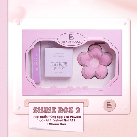HỎA TỐC [SHINE BOX 3] Set Quà Tặng Son & Phấn Phủ Balck Rouge – Box Son Chuẩn Xinh