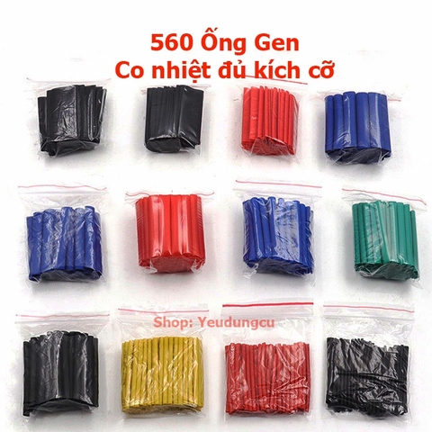 560 Ống dây co nhiệt gen bọc dây điện, sạc đủ các kích cỡ