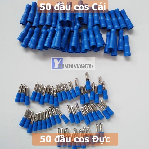Túi gồm 50 cặp Jack đực cái 4mm đầu COS nối dây điện