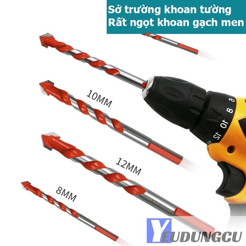 Mũi khoan đa năng - sở trường khoan tường, gạch men.