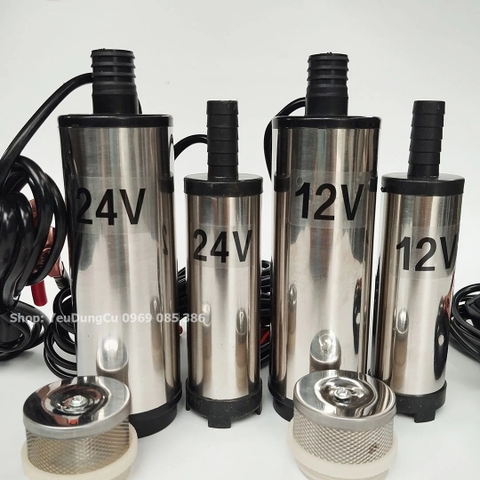 Máy bơm chìm bơm dầu, nước mini 12V - 24V - 220V