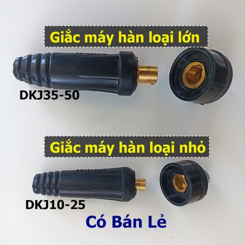 Giắc Máy Hàn Điện Tử Đực Cái - Đầu Nối Rắc Cắm Máy Hàn Điện Loại To và Nhỏ