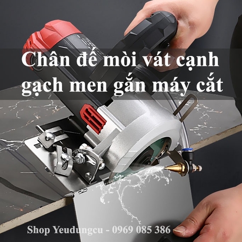 Chân đế bàn cắt mòi vát cạnh gạch men 45 độ - Dụng cụ Gá líp cạnh gạch Inox 304 gắn với máy cắt - Tích hợp máy bơm nước
