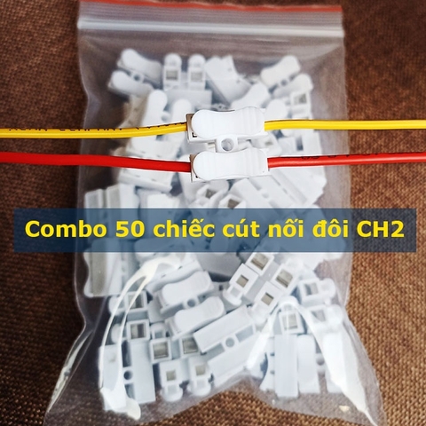 Combo 50 cút nối dây điện, kẹp nối dây đôi CH2