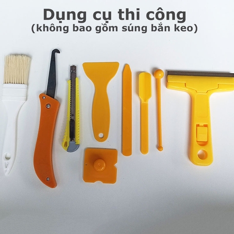 Dụng cụ để thi công keo chà ron - chít mạch 2 thành phần