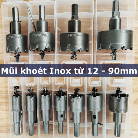 Mũi Khoét Inox | Sắt Đầu hợp kim TCT - Chuyên khoan khoét Inox các size từ 12mm - 90mm