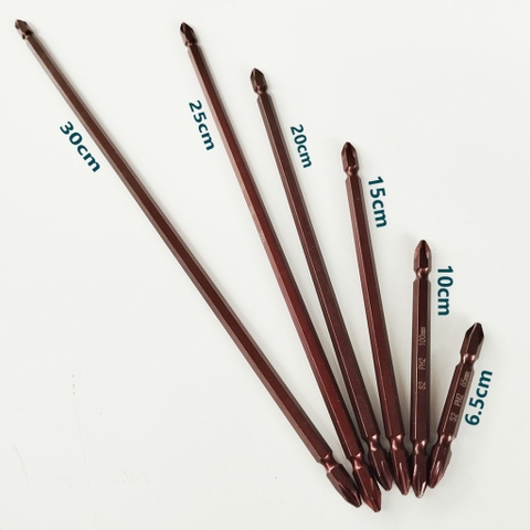 Mũi Bắn Vít 2 Đầu PH2 Siêu Cứng Có Từ Tính Chống Trượt - Mũi Bắt Vít Ngắn Dài  Từ 6.5cm 10 15 20 25 30cm