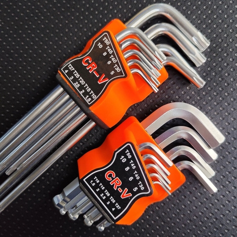 Bộ Lục Giác Hoa Thị Đa Năng 9 Chi Tiết - Lục giác Bi, Đầu Bông - Thép CR-V Siêu Cứng