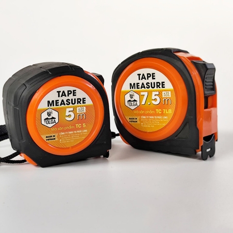 Thước Cuộn (Thước Rút) 3m 5m 7.5m 10mm TOLGA  Cứng Vỏ bọc cao su Chống va đập