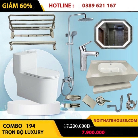 Combo phòng tắm, combo nhà tắm, trọn bộ thiết bị vệ sinh phòng tắm 194
