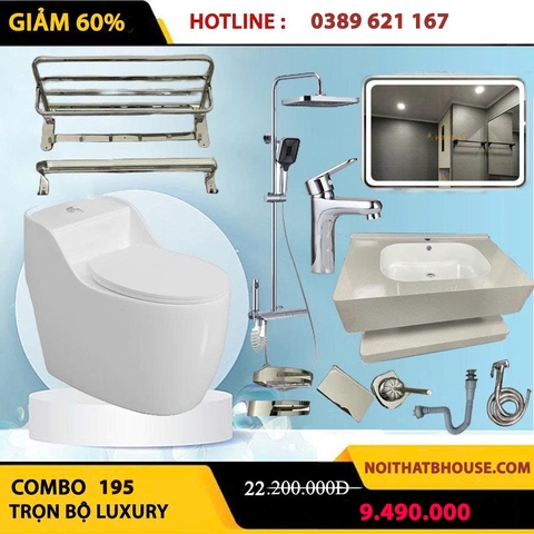 Combo phòng tắm, combo nhà tắm, trọn bộ thiết bị vệ sinh phòng tắm 195