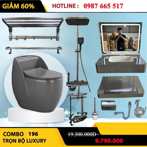 Combo phòng tắm, combo nhà tắm, trọn bộ thiết bị vệ sinh phòng tắm 196