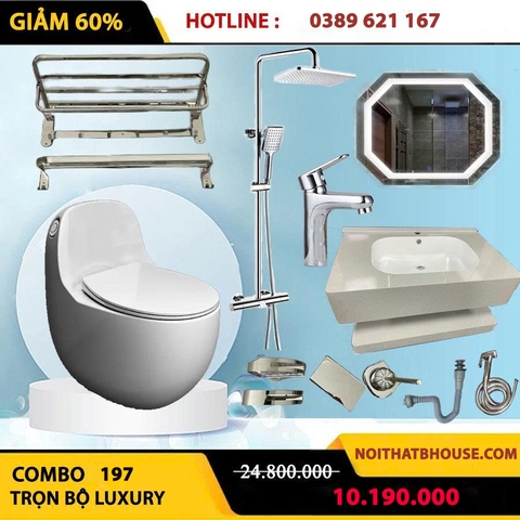 Combo phòng tắm, combo nhà tắm, trọn bộ thiết bị vệ sinh phòng tắm 197