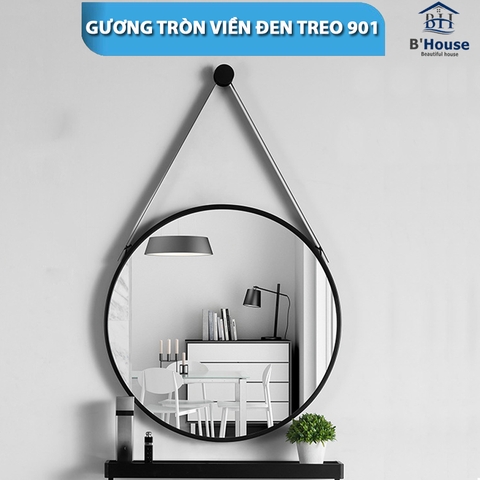 Gương Tròn Viền Đen Treo 901
