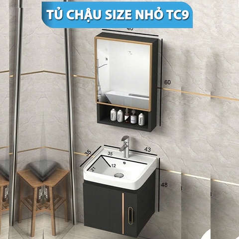 Bộ Tủ Gương Phòng Tắm, Tủ Lavabo Đẹp, Tủ Lavabo Phòng Tắm Size nhỏ TC9