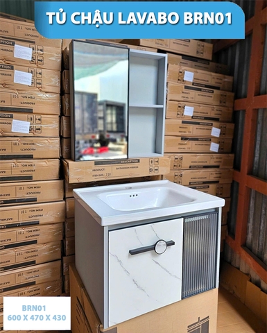 Bộ Tủ Gương Phòng Tắm, Tủ Lavabo Đẹp, Tủ Lavabo Phòng Tắm BRN01