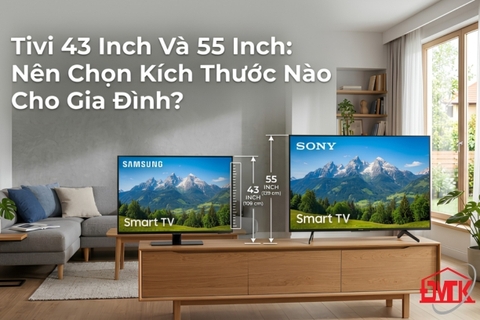 Tivi 43 inch và 55 inch: Nên chọn kích thước nào cho gia đình?