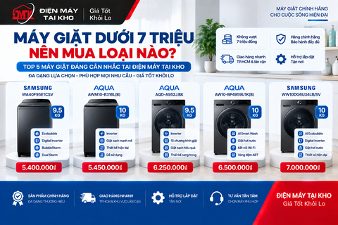 Máy Giặt Dưới 7 Triệu Nên Mua Loại Nào? Top 5 Model Đáng Mua Nhất 2026