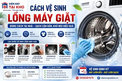 Cách Vệ Sinh Lồng Máy Giặt Đúng Cách Tại Nhà