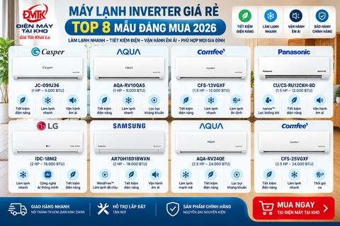 Máy lạnh Inverter giá rẻ: Top 8 mẫu đáng mua 2026